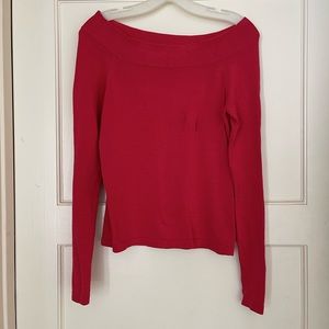 Off the shoulder silk blend sweater